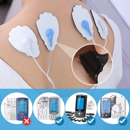 TENS/EMS Unit Replacement Pads NURSAL 20 Pack 3.5mm Snap Electrode Patches for Electrotherapy, Reusable Self-Adhesive Electrodes Pads, Compatible with Belifu, AVCOO, Neocarbon, MEDVICE TENS White