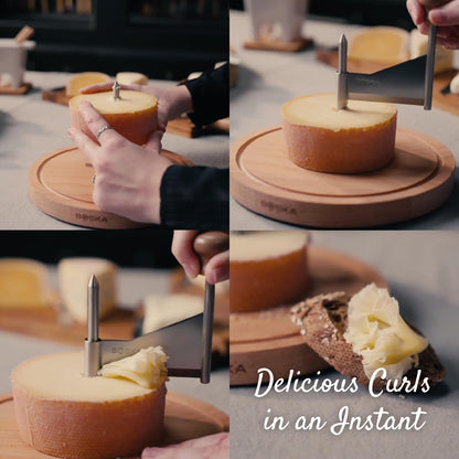 BOSKA Cheese Curler Amigo - The Original with 10-year Warranty - Cheese Wheel for i.a. Tete de Moine, Girolle & Chocolate - Cheese Shaver made of Stainless Steel