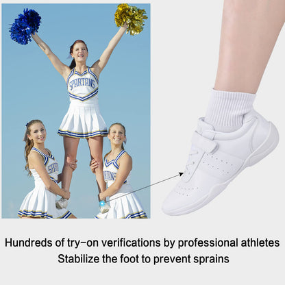 Smapavic Cheer Shoes for Youth Girls White Cheerleading Athletic Dance Shoes Tennis Sneakers for Competition Sport Training 1 Little Kid