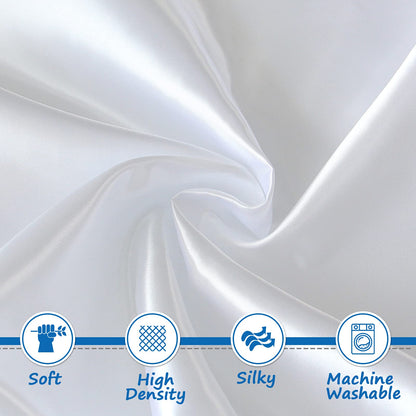 Satin Pack and Play Sheet Fitted, Soft & Silky Portable Playard/Mini Crib Sheets Mattress Cover for Boys and Girls, Compatible with Graco Pack n Play for Baby Hair and Skin, White