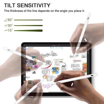 Stylus Pen for iPad 2018-2025, Fast Charging Magnetic Pencil (1st Generation) with Tilt Sensitivity & Palm Rejection for iPad Air 3/4/5/M2/M3, iPad Mini 5/6/7, iPad 6/7/8/9/10/11, iPad Pro 11/12.9"/M4