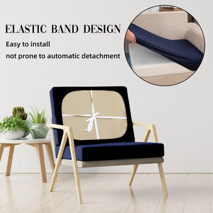 SUKAIKEQA 14Pcs Patio Cushion Covers Waterproof, Cushion Covers, Stretch Couch Covers, Patio Couch Slipcovers, Patio Cushion Covers Replacement, Outdoor Chair Cushion Covers (Navy Blue)