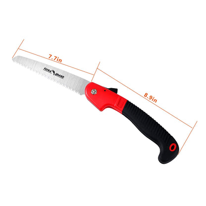 FLORA GUARD 7.7-Inch Folding Saw, Pruning Hand Saw with Triple-Cut Razor Teeth for Wood Cutting, Tree Trimming, and Camping