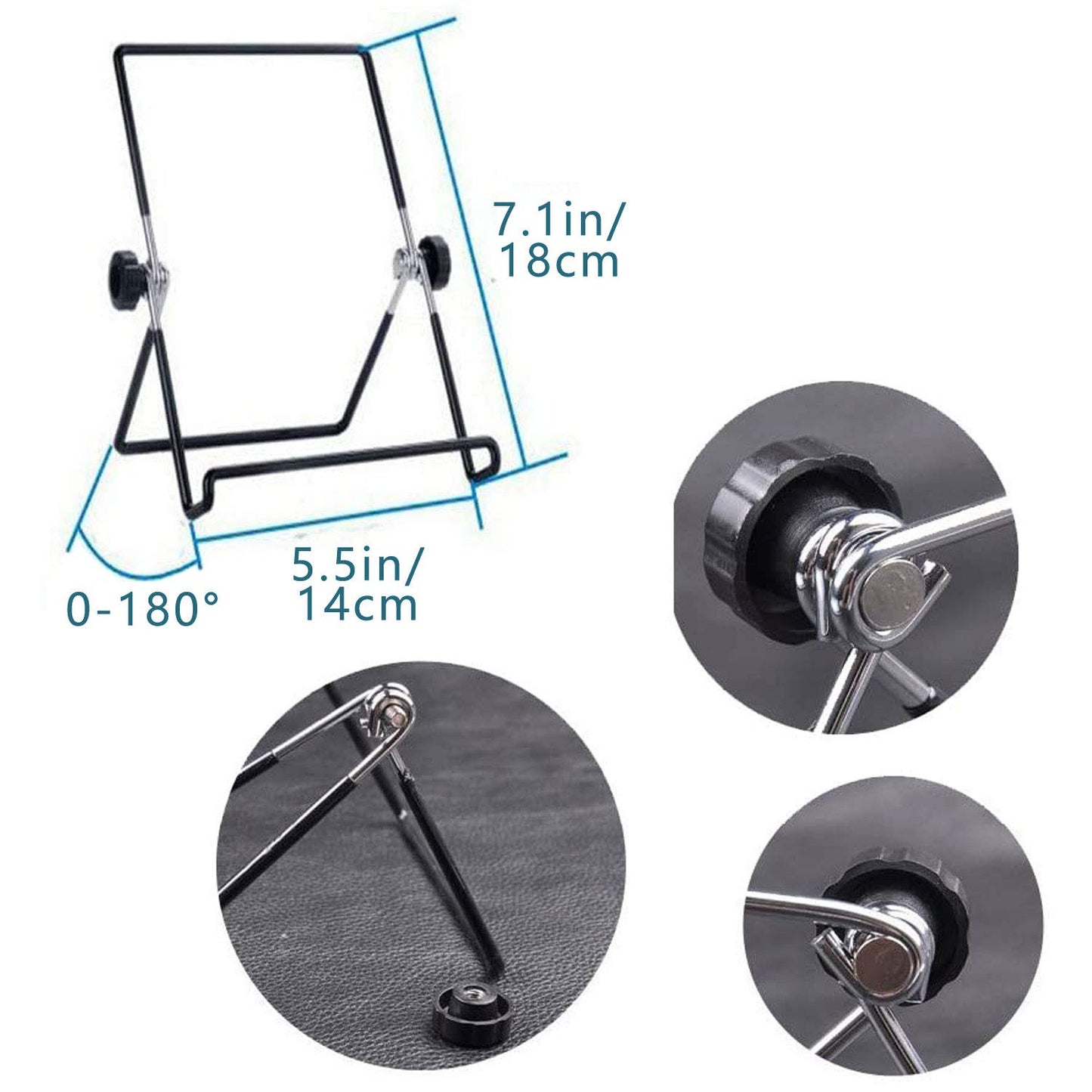 VOVIGGOL Adjustable Tablet Stand Holder, Non-Slip Foldable Holder Cradle Fit for 9-12.9" Tablets, iPad, Samsung and Kindle Fire, Display Stands Picture Frame Stand for Photos (Large Black)