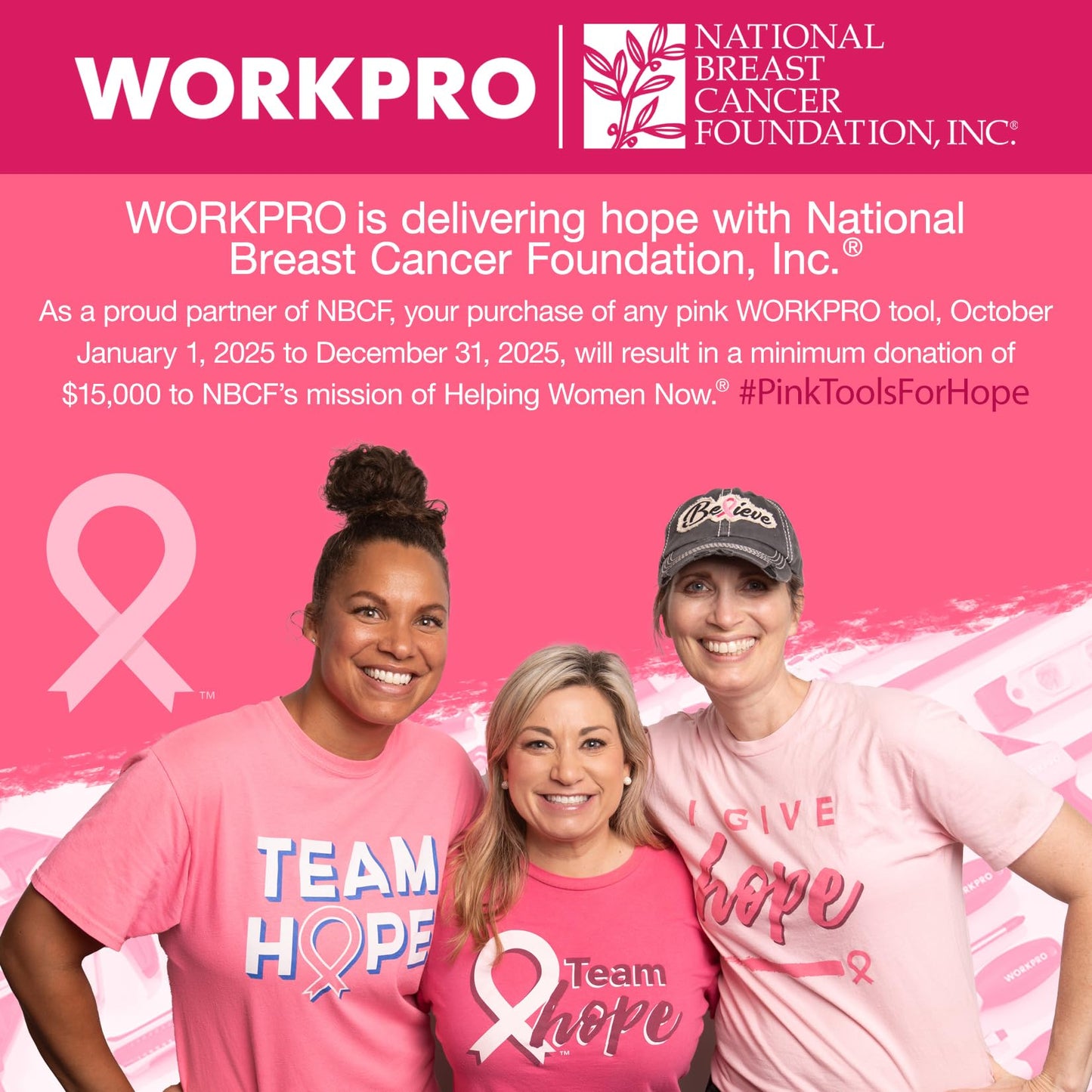 WORKPRO Aluminum Garden Tool Set, 4PCS Heavy Duty Gardening Tools with Box Include Trowel, Rake, Pruner, Gloves, Pink, Garden Gifts-Pink Ribbon