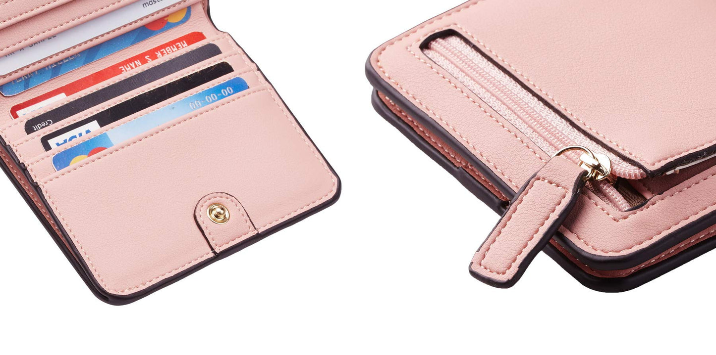 Toughergun Wallet Women Rfid Blocking Small Compact Bifold Luxury Leather Pocket Wallet Ladies Mini Purse with ID Window