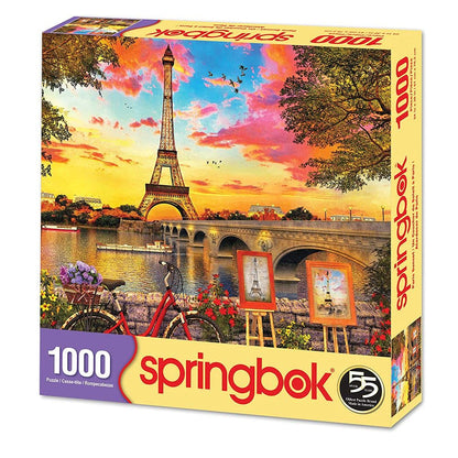 Springbok Puzzles - Paris Sunset - 1000 Piece Jigsaw Puzzle - Large 30 Inches by 24 Inches Puzzle - Made in USA - Unique Cut Interlocking Pieces
