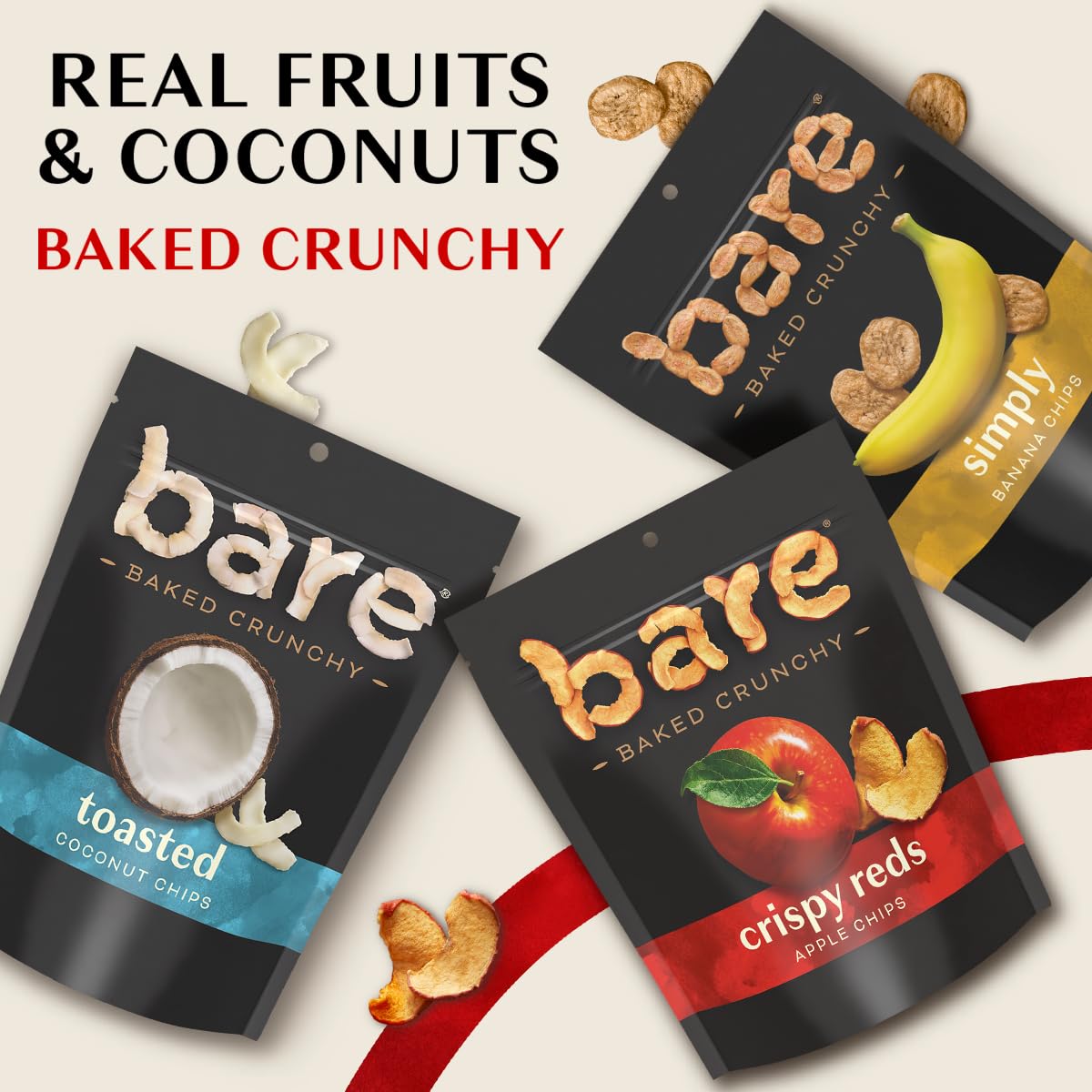 Bare Baked Crunchy, Fruit Variety Pack, 0.53 Ounce (Pack of 16)