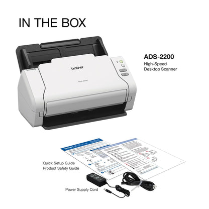 Brother High-Speed Desktop Document Scanner, ADS-2200, Multiple Scan Destinations, Duplex Scanning