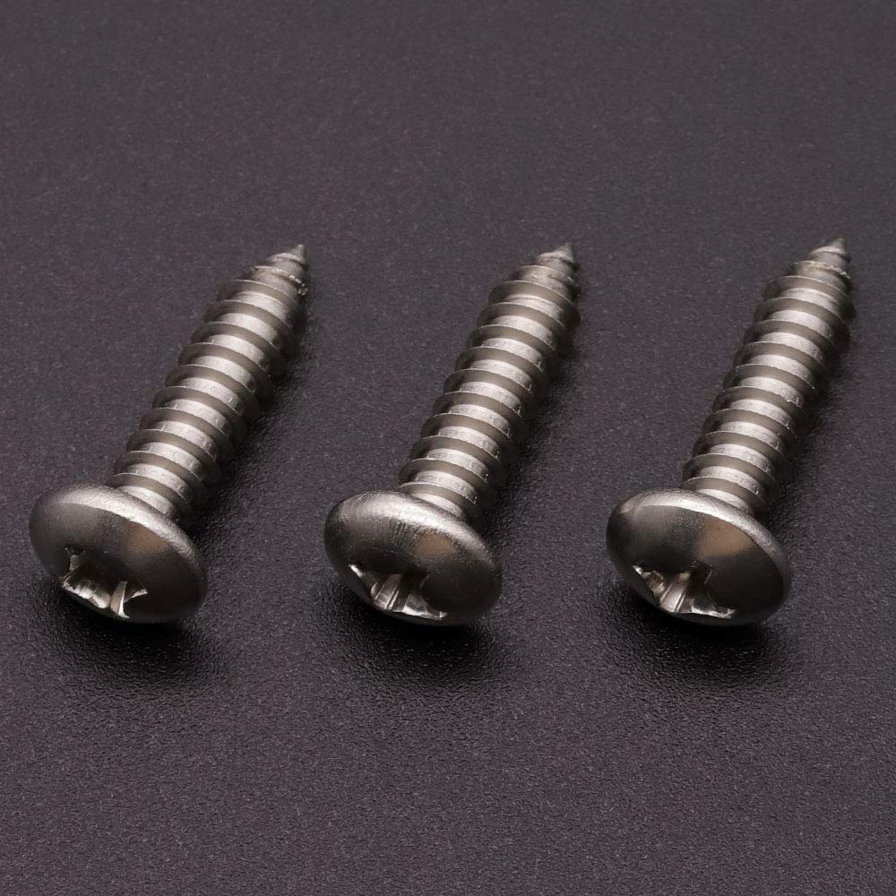 #8 x 1/2" (100 Pack) Stainless Steel Phillips Pan Head Wood Screws, Stainless Steel 304 (18-8), Pan Head Sheet Metal Screws Self Tapping for Wood