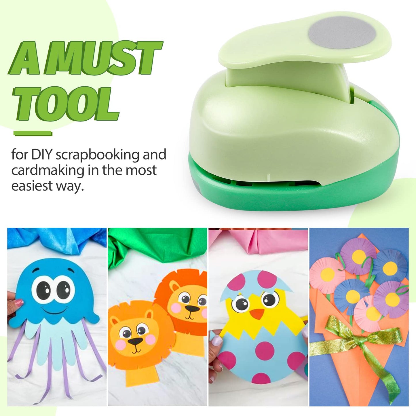 UCEC Circle Punch, 1.25 Inch Circle Hole Punch, Paper Punch Circles Craft Punch Handmade Paper Punch for Crafting Scrapbooking Cards Arts Fun Projects