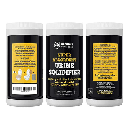 Super Absorbent Urine Solidifier & Poo Gel Odor Eliminator & Deodorizer for Portable Toilet, Camping Toilet, Porta Potty, Bedside Commode, Male Urinal & Pet Loo Solidifies Liquid in minutes (2 lbs)