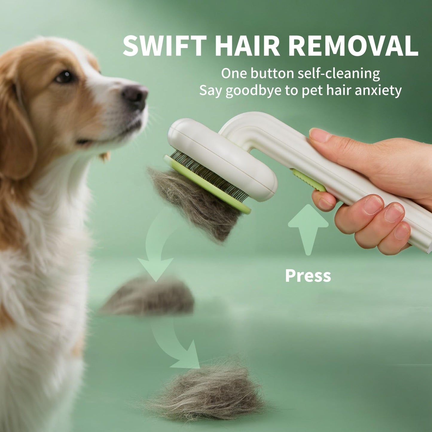 VIOJOJO Cat Brush Dog Brush with Release Button for Shedding, Self Cleaning Cat Comb Hair Brush for Indoor Cats, Dog Deshedding Brush Grooming Kit, Pet Supplies Hair Remover Tool