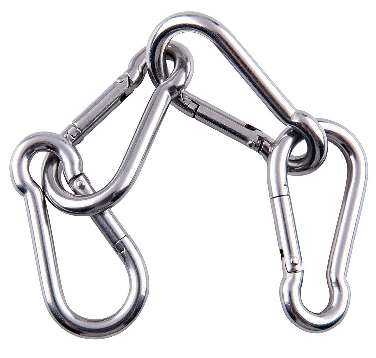 sprookber Stainless Steel Carabiner Spring Snap Hook - 304 Stainless Steel Heavy Duty Clips, Set of 4 (2.25 Inch)