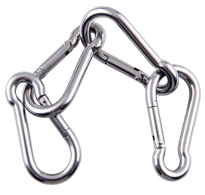 sprookber Stainless Steel Carabiner Spring Snap Hook - 304 Stainless Steel Heavy Duty Clips, Set of 4 (2.25 Inch)