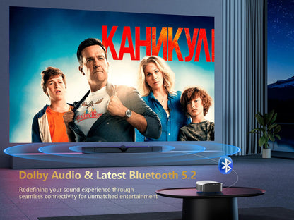 GooDee Smart 4K Projector with 5G WIFI and Bluetooth, Netflix/Amazn Prime Video Certified, Dolby Audio, Outdoor Projector, 400" Zoom Home Theater Projector Compatible with TV Stick,iOS,Android