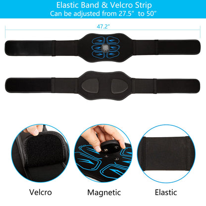 Ruszoaer ABS Stimulator - EMS Muscle Stimulator, Ab Machine, Portable Abdominal Belt, Electronic Pulse Massager, Home Office Fitness Workout Equipment, Blue