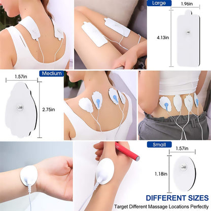 TENS/EMS Unit Replacement Pads NURSAL 20 Pack 3.5mm Snap Electrode Patches for Electrotherapy, Reusable Self-Adhesive Electrodes Pads, Compatible with Belifu, AVCOO, Neocarbon, MEDVICE TENS White
