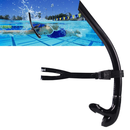 Focevi Swim Snorkel for Lap Swimming,Adult Swimmers Snorkeling Gear for Swimming Snorkel Training in Pool and Open Water,Snorkle Center Mount Silicone Mouthpiece One-Way Purge Valve