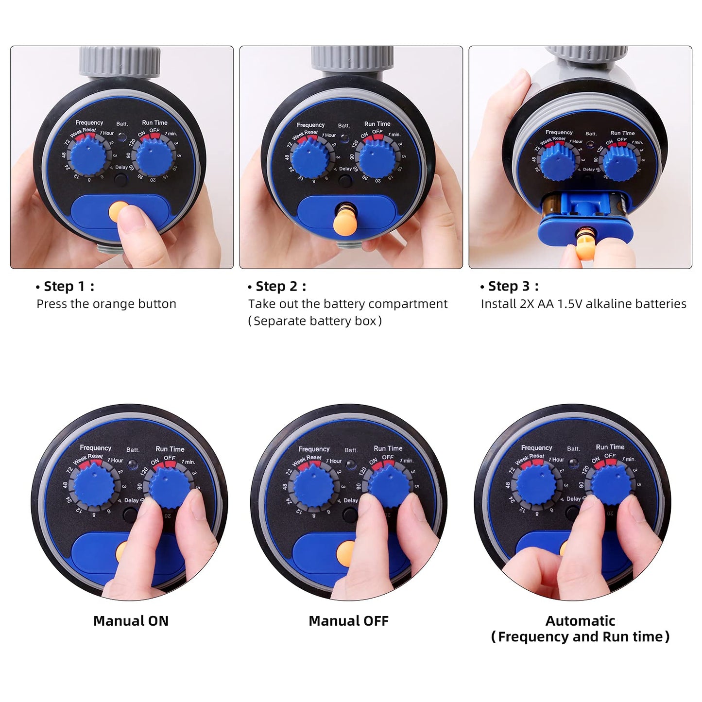 Yardeen Sprinkler Water Timer Programmable Garden Zero Pressure Waterproof Irrigation Controller Hose Timer for Outdoor Lawns & Garden