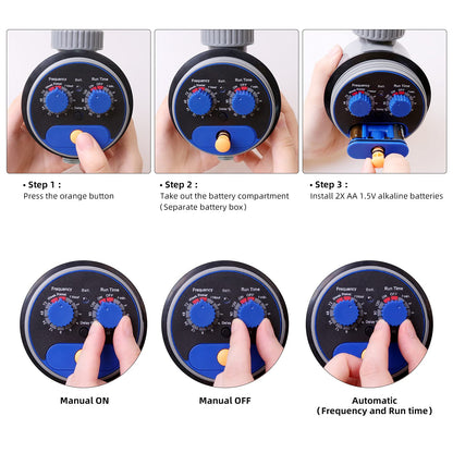 Yardeen Sprinkler Water Timer Programmable Garden Zero Pressure Waterproof Irrigation Controller Hose Timer for Outdoor Lawns & Garden