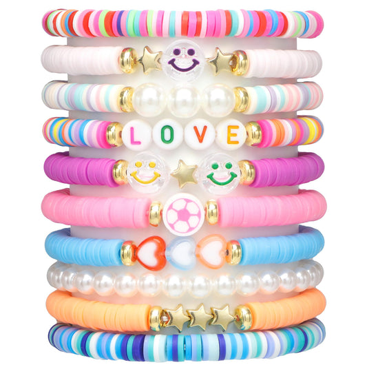 CHENSILAIYI 10pcs Friendship Bracelets for Teen Girls & Women: Beaded, Preppy, Beach Styles - Ideal Gifts