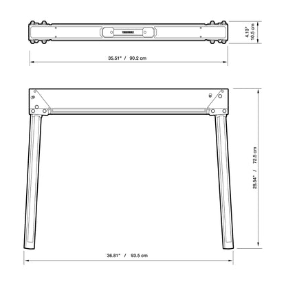 ToughBuilt - Folding Sawhorses/Jobsite Table - Sturdy, Durable, Lightweight, Heavy-Duty, 100% High Grade Steel, 1100lb Capacity, Easy Carry Handle - (TB-C300-2) - 2 Pack