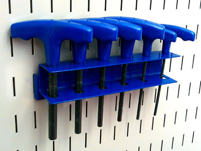 Wall Control Screwdriver Holder Bracket Slotted Metal Pegboard Accessory Slotted Tool Board - Blue