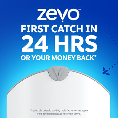 Zevo Flying Insect Trap & Cartridge - Plug in Fly Trap & Indoor Bug Catcher for Gnats, House & Fruit Flies - Mess-Free - Use in Any Room - Uses Blue & UV Light (1 Plug in Device & 1 Cartridge)