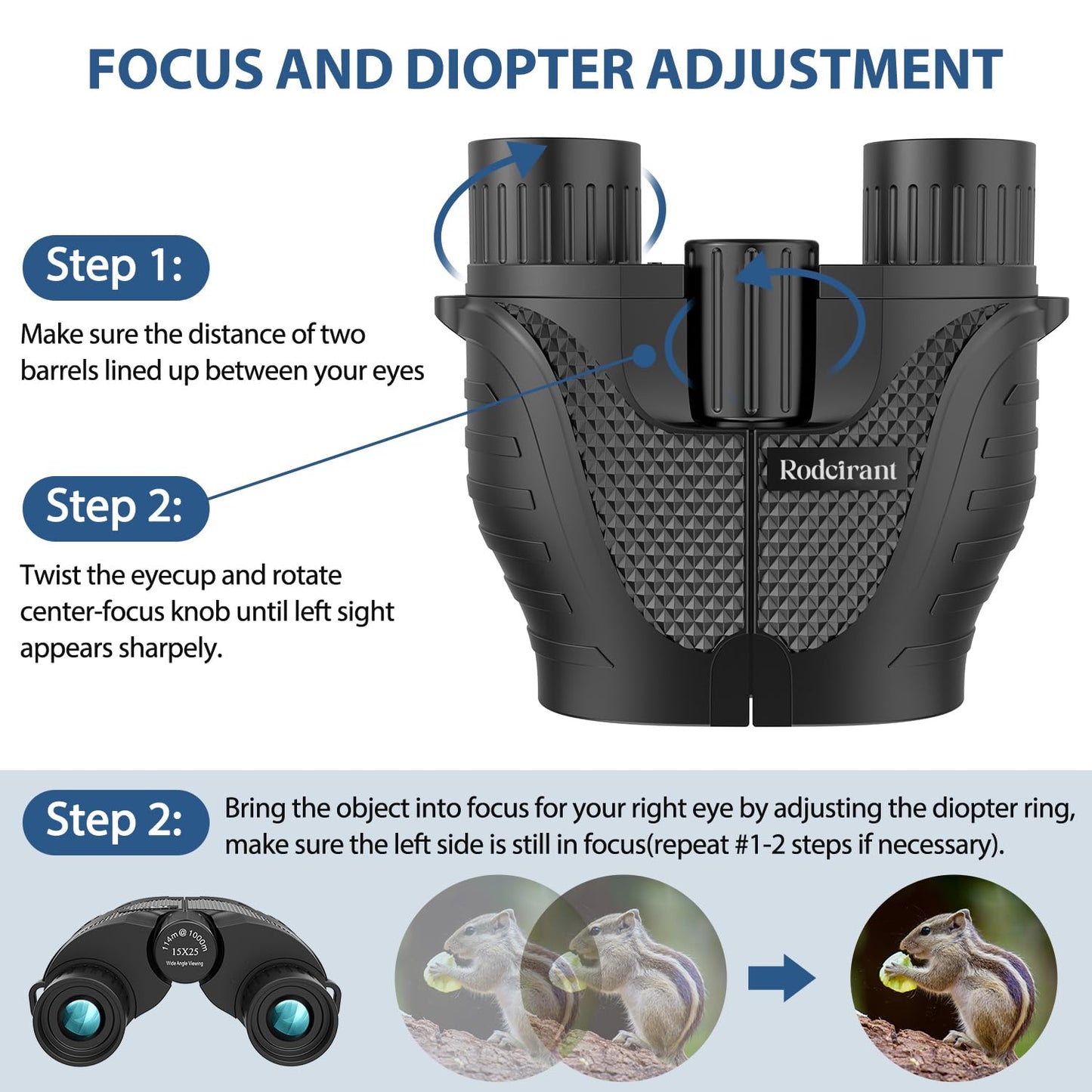 Binoculars 15x25 for Adults,Waterproof Durable & Clear Binoculars with Low Light Night Vision for Sightseeing,Concerts and Bird Watching