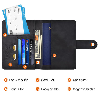 Eoehro Passport Holder for Travel Essentials, Passport Wallet Cover Case for Travel Must Haves Accessories,Passport Book Holders for Women and Men(black)