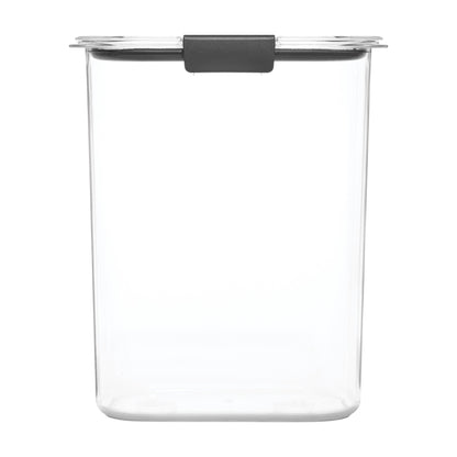 Rubbermaid Brilliance 16-Cup Airtight Food Storage Container with Lid Clear/Grey - optimal for pantry organization flour sugar and food storage