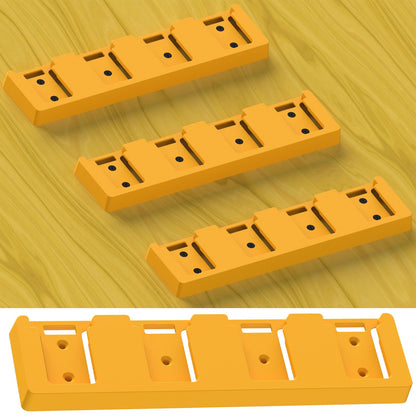 SZWJT-LV Battery Rack Compatible with DeWalt 20V Battery Holder, Mount 4 Slot Bulk Battery Garage Tool, Tools for Dewallt 20v, Wall Display Hook Holder (Yellow-1pc)