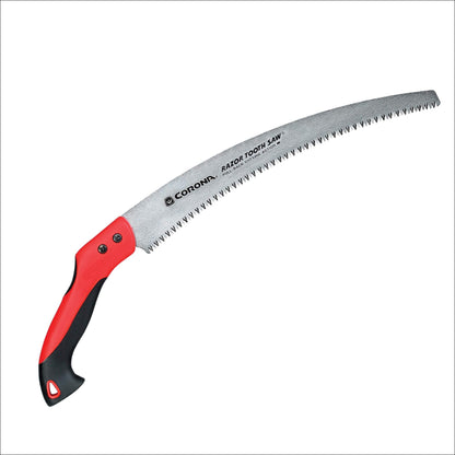 Corona Tools 14-Inch RazorTOOTH Pruning Saw | Tree Saw Designed for Single-Hand Use | Curved Blade Hand Saw | Cuts Branches Up to 8" in Diameter | RS 7395, Red/Black