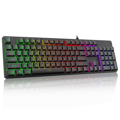 Redragon K521 Upgrade Rainbow LED Gaming Keyboard, 104 Keys Wired Mechanical Feeling Keyboard with Multimedia Keys, One-Touch Backlit, Anti-Ghosting, Compatible with PC, Mac, PS4/5, Xbox