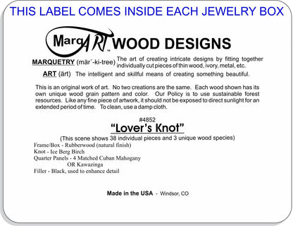 Wood Art Celtic Box - Handmade in USA - Unmatched Quality - Unique, No Two are the Same - Original Work of Wood Art. A Celtic Gift, Ring, Trinket or Wood Jewelry Box (#4852 Celtic Knot 4x5x1.5)