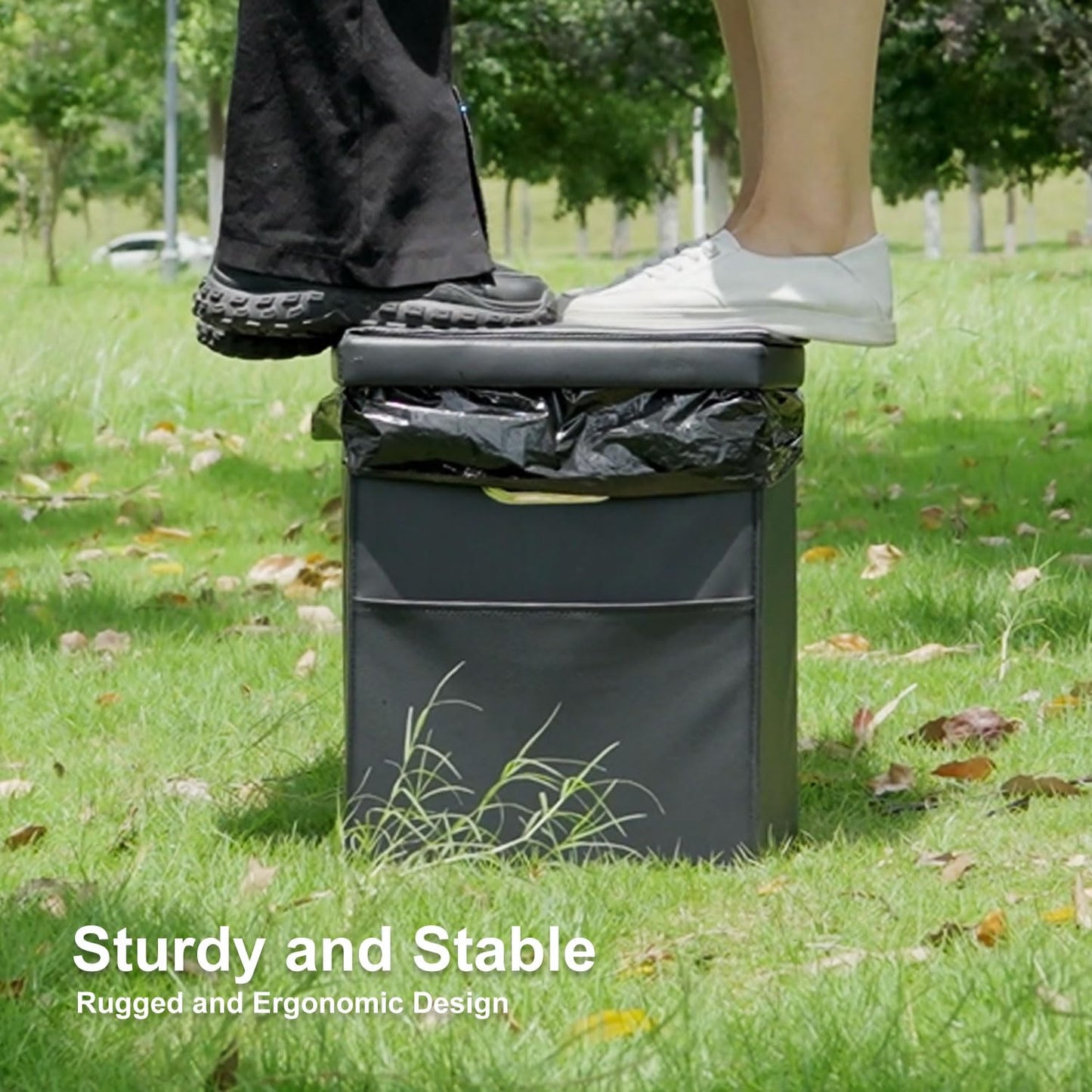 Ann Katy Upgrade XL Portable Toilet for Adults, Extra Large Portable Travel Floding Camping Toilet, Camping Tall Toilets with Lid for Kids Compact Potty for Car,Hiking,Beach,Toilet Storage Stool