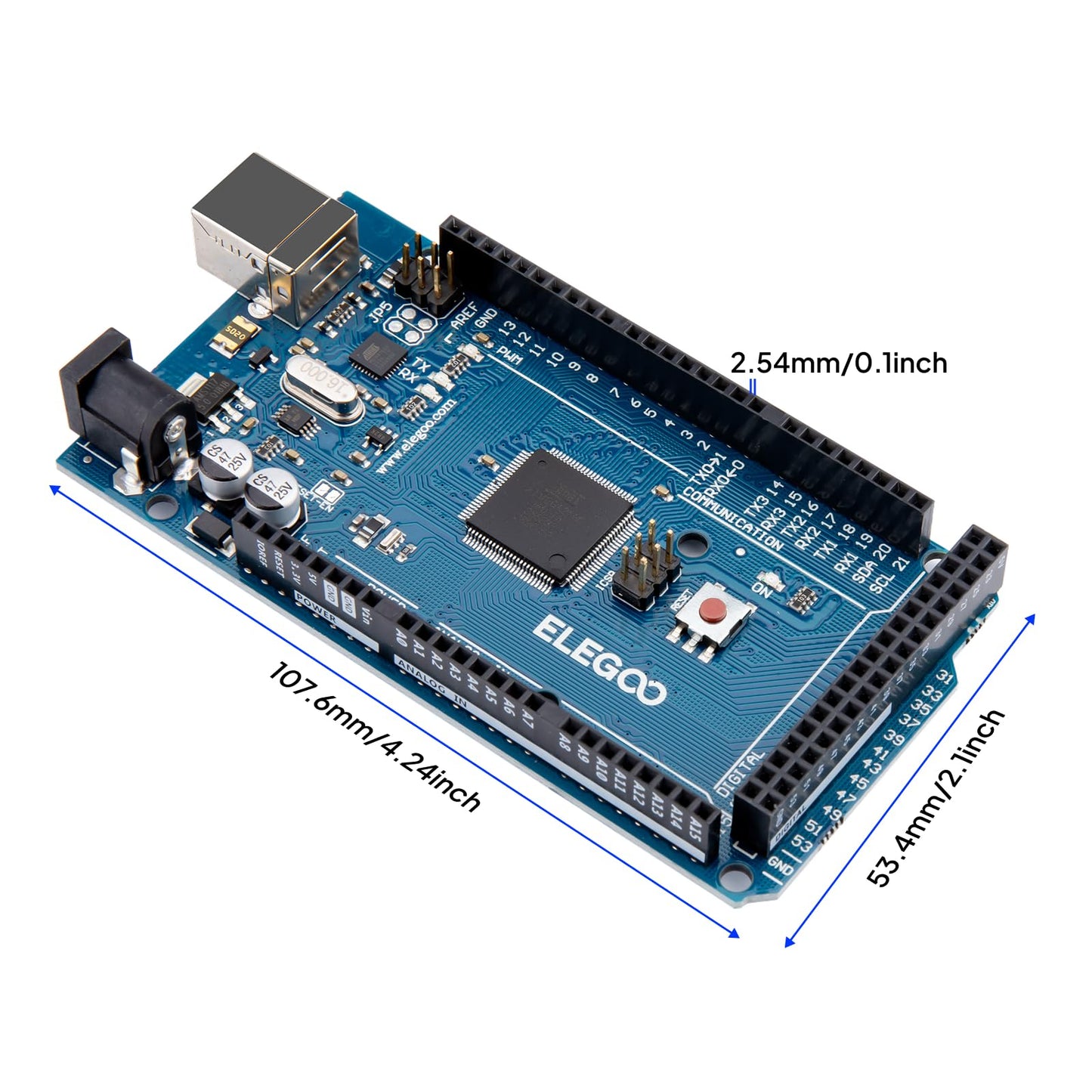 ELEGOO MEGA R3 Board ATmega 2560 + USB Cable Compatible with Arduino IDE Projects RoHS Compliant
