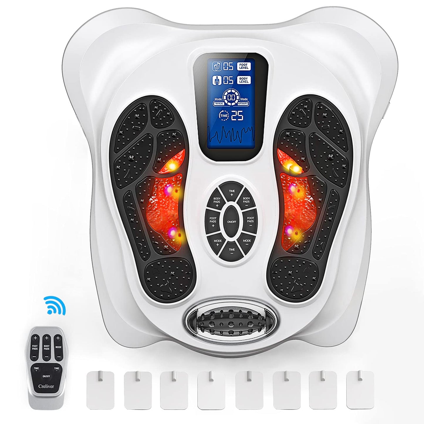 Creliver EMS & TENS Foot Nerve Muscle Massager, Electric Foot Stimulator Improves Circulation, Feet Legs Circulation Machine Relieves Body Pains, Neuropathy (FSA or HSA Eligible)