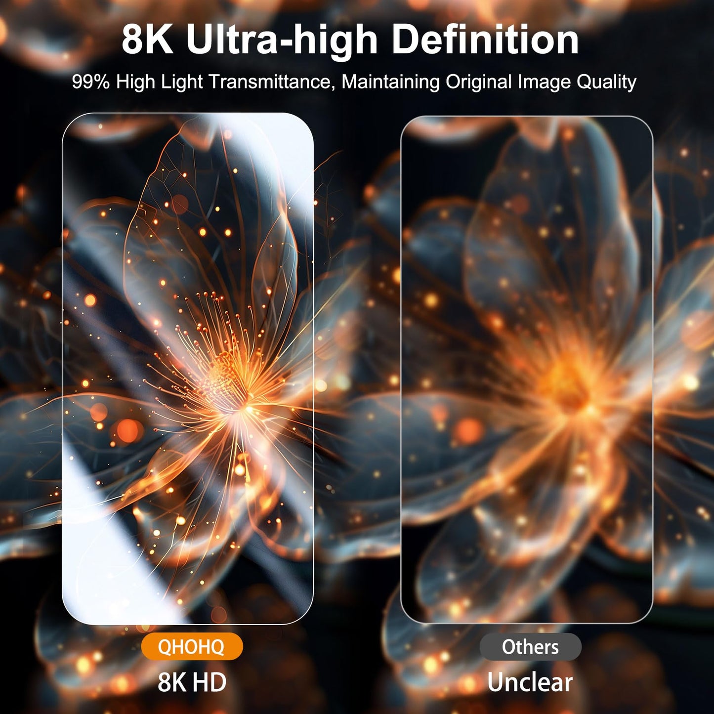 QHOHQ 3 Pack Screen Protector for iPhone Air + 3 Pack Camera Lens Protector, 9H+ Shatterproof Tempered Glass for iPhone 17 Air, [12FT Military Grade Protection], 1-Second Auto-Install, Case Friendly