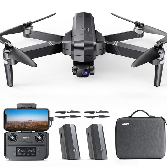 Ruko F11GIM2 Drones with Camera for Adults 4K, 64Mins Flight Time, Gimbal & EIS 4K Camera, 16404ft Digital video Transmission, GPS Auto-return Professional Quadcopter, Level 6 Wind Resistance