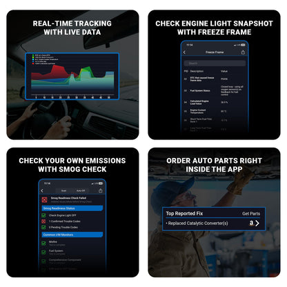 BlueDriver Bluetooth Pro OBDII Scan Tool for iPhone & Android - No Subscription Fee - OBD2 Car Scanner and Code Reader - Diagnose Check Engine, ABS, SRS, Airbag & 7000+ Issues on Vehicles 1996+