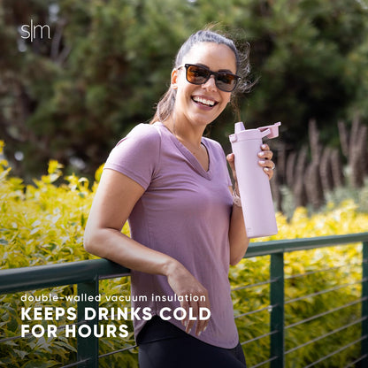 Simple Modern Filtered Water Bottle | Insulated Stainless-Steel Carbon Filter Travel Water Bottles | Reusable for Clean Drinking Water On The Go | 34oz, Almond Birch