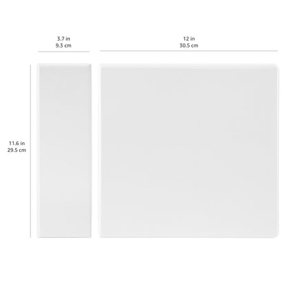 Amazon Basics 3 Ring Binders, 3 Inch, 2 Pack, D-Ring Organizer for School, Home Office, White