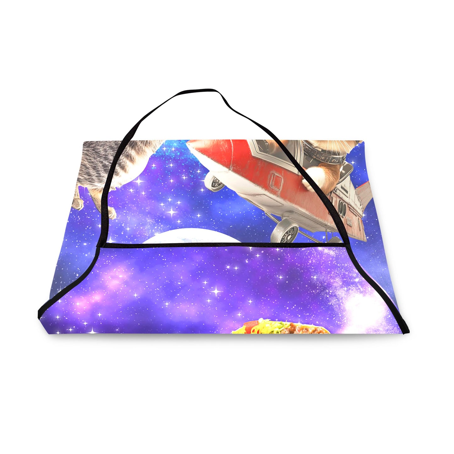 Cute Cat Apron Purple Galaxy Kitten Bib Aprons for Kids Funny Universe Kitty Print Apron for Cooking Kitchen Gardening BBQ and Space Cat Taco Themed Party Gifts