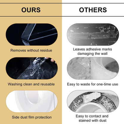 Double Sided Heavy Duty Extra Strong Adhesive Tape -Indoor/Outdoor General Purpose Nano Tape for Securing Picture Frames, Carpets. - Reusable and Without Leaving Adhesive Marks (1.18 inches x 10 feet)