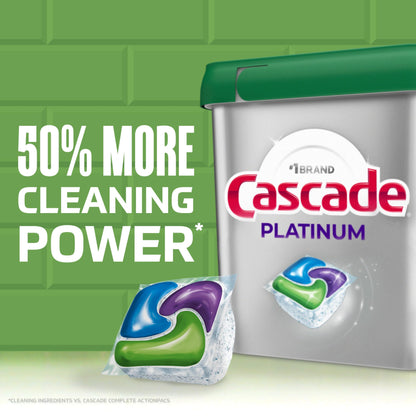 Cascade Platinum Dishwasher Pods, Dishwasher Detergent, Dish Detergent Soap, Fresh, 12 count