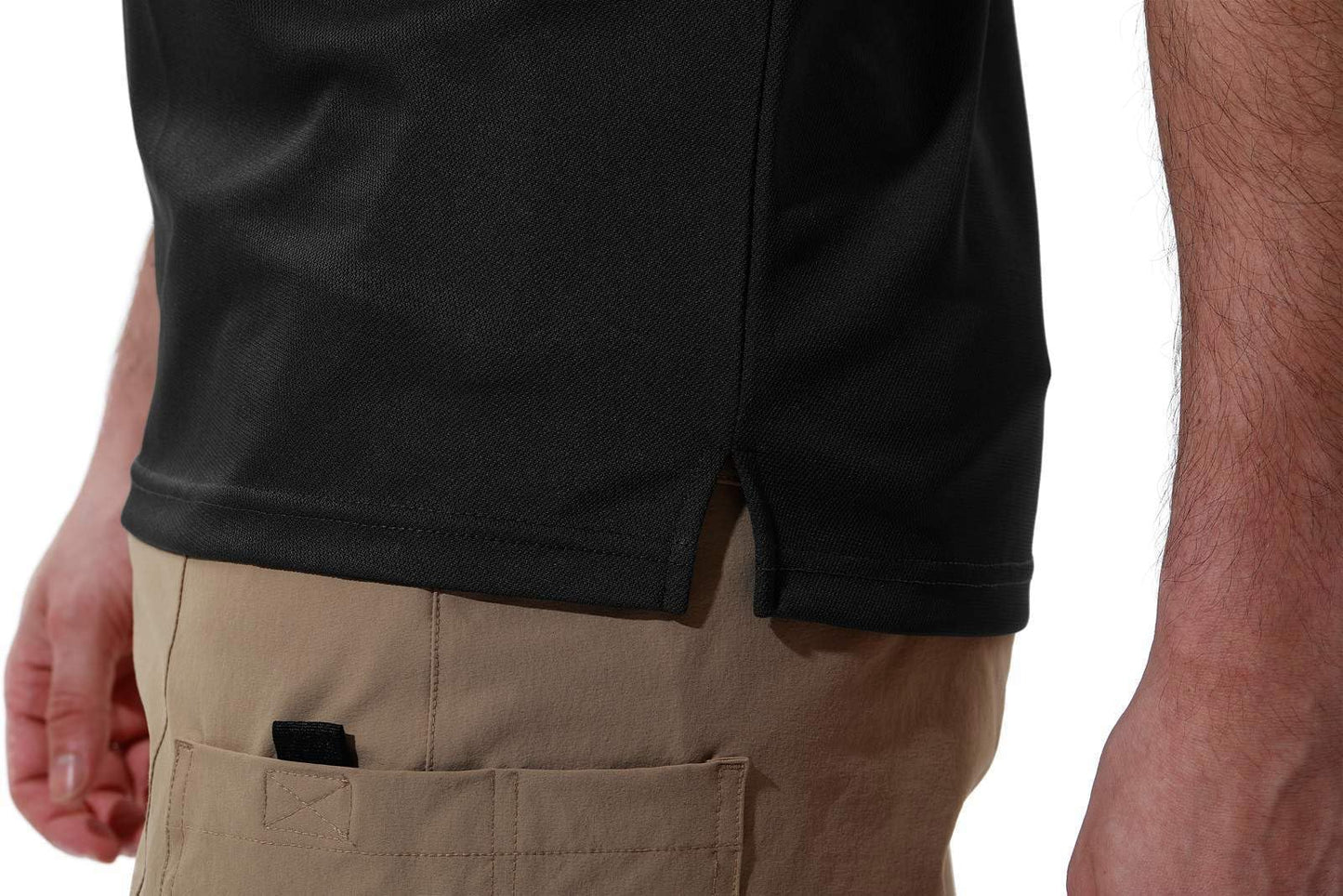 Rdruko Men's Polo Shirts Short Sleeve Quick Dry Outdoor Golf Sports Shirts with Pocket(Black, US M)