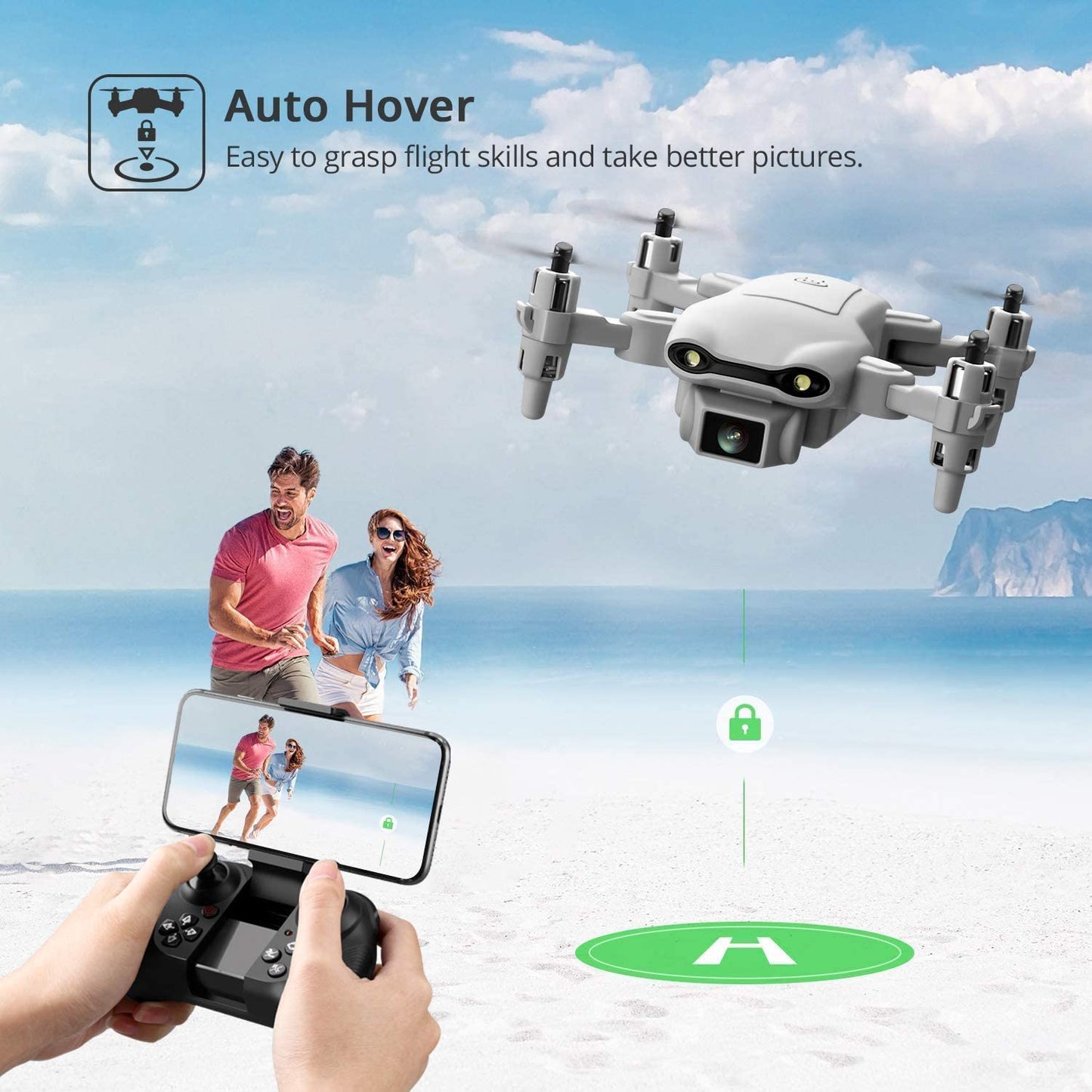 4DV9 Mini Drone with 1080P HD Camera for Kids FPV Live Video RC Quadcopter for Adults Beginners Toys Gifts,Altitude Hold, Waypoints Functions,One Key Start,3D Flips,3 Batteries,Gray