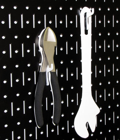Wall Control Metal Pegboard Utility Tool Storage Kit with Black Pegboard and Black Accessories